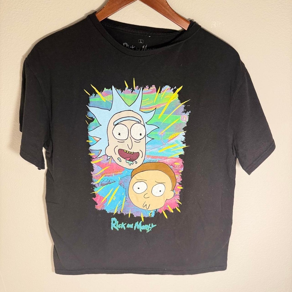 Rick and Morty black cotton graphic t-shirt